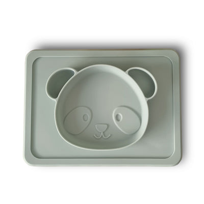 My Baby Silicone Suction Plate (Panda) - Sage