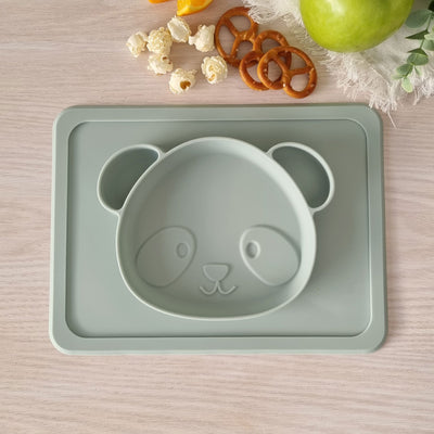 My Baby Silicone Suction Plate (Panda) - Sage