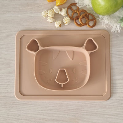 My Baby Silicone Suction Plate (Tiger) - Walnut